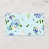 ブルーウォーターカラーアジサイ&バラフローラガーランド プレイスカード (裏面)