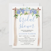 ブルーウォーターカラーアジダニアアーチフローラブライダル 招待状 (正面)