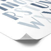 ブルーウォーターカラーアルファベットABCボーイ子供部屋デコール ポスター (角)