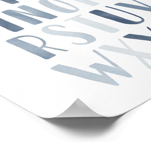 ブルーウォーターカラーアルファベットABCボーイ子供部屋デコール ポスター (角)