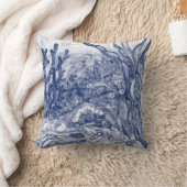 ブルーウォーターカラーアンダーシー海ビーチハウスエビ クッション (ブランケット)