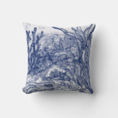 ブルーウォーターカラーアンダーシー海ビーチハウスエビ クッション (正面)