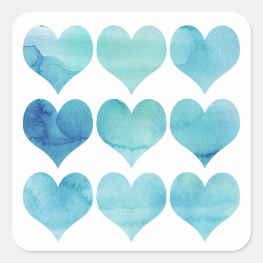 ブルーウォーターカラーアーツforハートハートヘルスクリパ スクエアシール (正面)