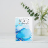 ブルーウォーターカラーインスタグラムイヤリングディスプレイカード 名刺 (スタンド正面)