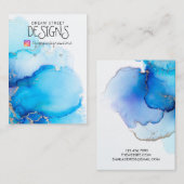 ブルーウォーターカラーインスタグラムイヤリングディスプレイカード 名刺 (正面/裏面)