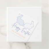 ブルーウォーターカラーイースターバニーファミリーギフトラベル フェイバータグ (インサイチュ)