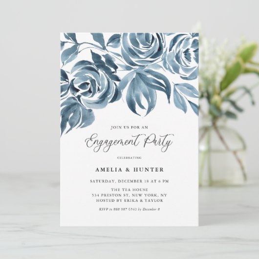 ブルーウォーターカラーウィンターバラ婚約パーティ 招待状 (スタンド正面)