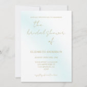 ブルーウォーターカラーウェーブブライダルシャワー 招待状 (正面)