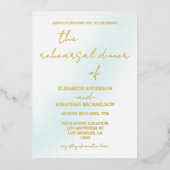 ブルーウォーターカラーウェーブリハーサルディナー 箔招待状 (正面)