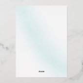 ブルーウォーターカラーウェーブリハーサルディナー 箔招待状 (裏面)