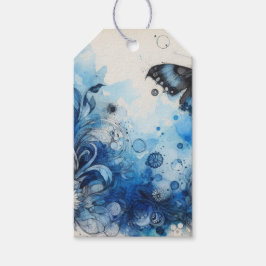 ブルーウォーターカラーエフェメラ ギフトタグ