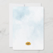 ブルーウォーターカラーエレファントベビーシャワー招待状 招待状 (裏面)