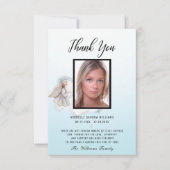 ブルーウォーターカラーエンジェル記念写真カード サンキューカード (正面)