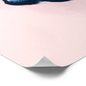 ブルーウォーターカラーオリジナルオリエンタル絵画フラワーズ ポスター (角)