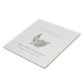 ブルーウォーターカラーオリーブ日付のギフト結婚を保存 タイル (側面)