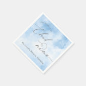 ブルーウォーターカラーオンクラウド9ブライダルシャワー スタンダードカクテルナプキン (角)