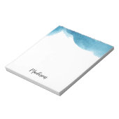 ブルーウォーターカラーオンブレパーソナライズノートパッド ノートパッド (回転)