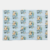 ブルーウォーターカラーカボチャ秋のキッチンタオル キッチンタオル (横)