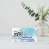 ブルーウォーターカラーカメラ撮影 名刺 (スタンド正面)