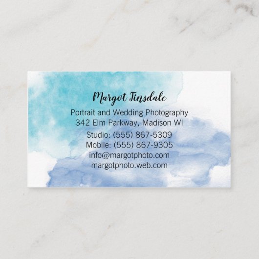 ブルーウォーターカラーカメラ撮影 名刺 (裏面)