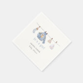 ブルーウォーターカラーガール冬服ベビーシャワー スタンダードカクテルナプキン (角)