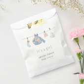 ブルーウォーターカラーガール冬服ベビーシャワー フェイバーバッグ (封をした状態)