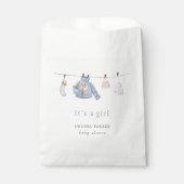 ブルーウォーターカラーガール冬服ベビーシャワー フェイバーバッグ (正面)