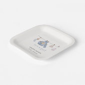 ブルーウォーターカラーガール冬服ベビーシャワー ペーパープレート (傾斜あり)