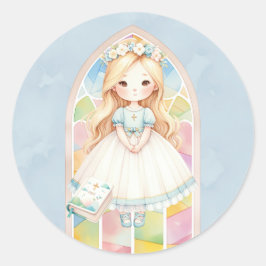 ブルーウォーターカラーガール1st.聖餐式 ラウンドシール