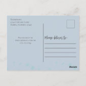 ブルーウォーターカラーキュートカップケお洒落ーキ誕生日 ポストカード (裏面)