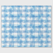 ブルーウォーターカラーギンガム ラッピングペーパー (フラット)