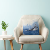 ブルーウォーターカラークジラ クッション (椅子)