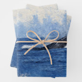 ブルーウォーターカラークジラ ラッピングペーパーシート (インサイチュ)