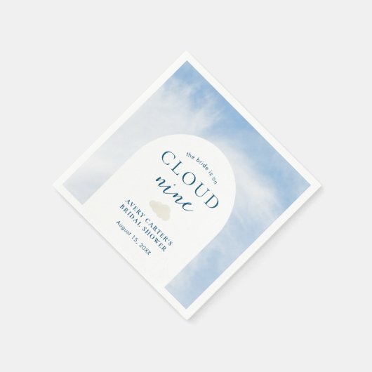 ブルーウォーターカラークラウド9ブライダルシャワー スタンダードカクテルナプキン (角)