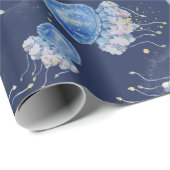 ブルーウォーターカラークラゲ ラッピングペーパー (ロールコーナー)