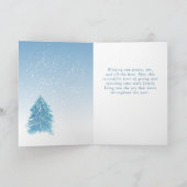 ブルーウォーターカラークリスマスツリー芸術的ホリデー シーズンカード (内部)
