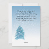 ブルーウォーターカラークリスマスツリー芸術的写真 シーズンカード (裏面)