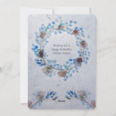 ブルーウォーターカラークリスマスリース シーズンカード (裏面)