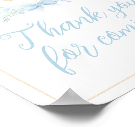 ブルーウォーターカラークレストありがとうござ来う ポスター (角)