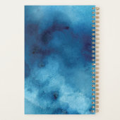 ブルーウォーターカラーグラデーションモノグラムロゴプランナー プランナー手帳 (裏面)