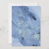 ブルーウォーターカラーグリッターモダンフィフティアンドファブラス 招待状 (裏面)