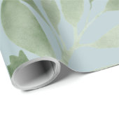 ブルーウォーターカラーグリーナリーホリデー ラッピングペーパー (ロールコーナー)