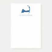 ブルーウォーターカラーケープコッド地図パーソナルモノグラム ポストイット (正面)