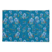 ブルーウォーターカラーコーンフラワーランニングズ模様 枕カバー (裏面)