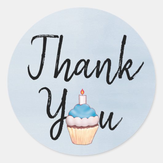 ブルーウォーターカラーサンキューケーキ ラウンドシール (正面)