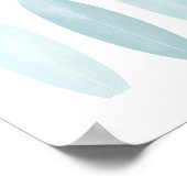 ブルーウォーターカラーサーフボードビーチ子供部屋デコール ポスター (角)