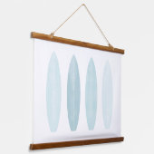 ブルーウォーターカラーサーフボードビーチ子供部屋デコール 吊り下げ型タペストリー (傾斜あり)