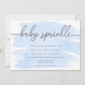 ブルーウォーターカラーシルバーベビー散布 招待状 (正面)