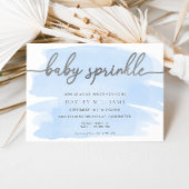 ブルーウォーターカラーシルバーベビー散布 招待状