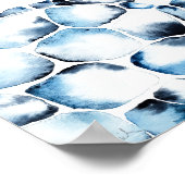 ブルーウォーターカラーシーカメビーチ ポスター (角)